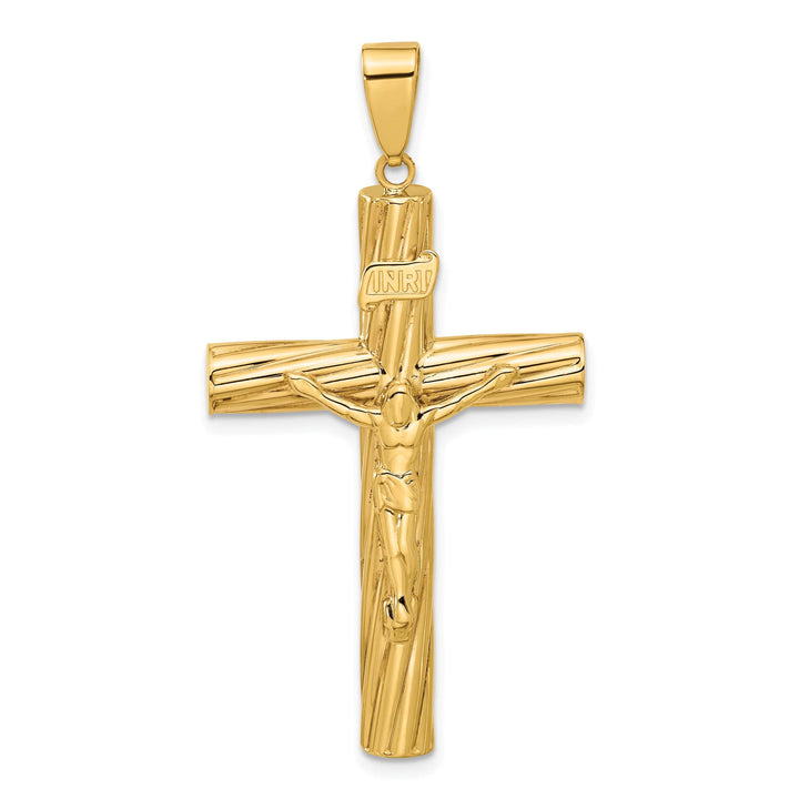 Lovely Rita's Charms & Pendants 14K Yellow Gold Elegant & Textured INRI Cross Pendant