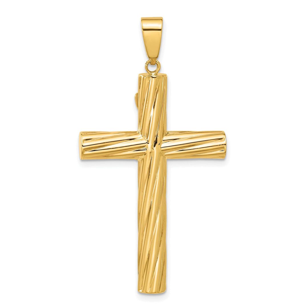 Lovely Rita's Charms & Pendants 14K Yellow Gold Elegant & Textured INRI Cross Pendant