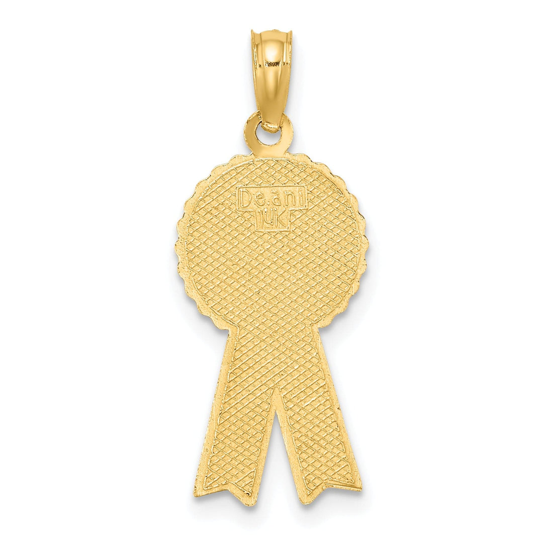 Lovely Rita's Charms & Pendants 14k Yellow Gold Enamel GREATEST MOM Pink RIBBON Charm Pendant