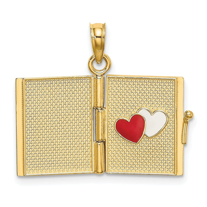 Lovely Rita's Charms & Pendants 14k Yellow Gold Enameled 3D Moveable MY LOVE STORY Book Pendant
