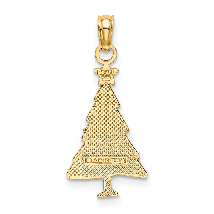 Lovely Rita's Charms & Pendants 14K Yellow Gold Enameled Green Christmas Tree with Red Star Charm