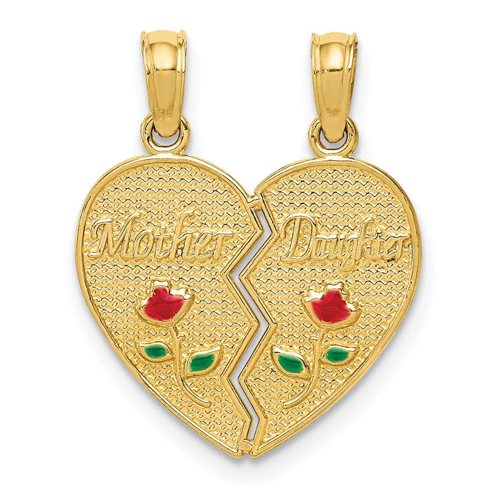 Lovely Rita's Charms & Pendants 14k Yellow Gold Enameled MOTHER - DAUGHTER Break-apart Pendant