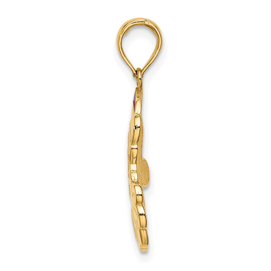 Lovely Rita's Charms & Pendants 14K Yellow Gold Enameled Santa Face Charm Pendant