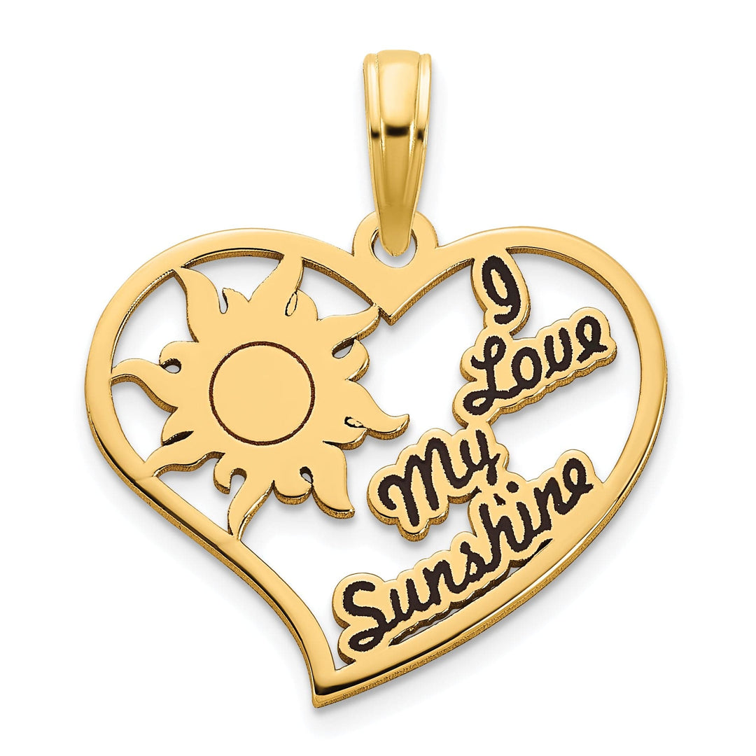 Lovely Rita's Charms & Pendants 14k Yellow Gold Epoxy I Love My Sunshine Heart Pendant