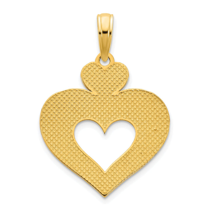 Lovely Rita's Charms & Pendants 14k Yellow Gold Fancy Cut Out Design Heart Pendant