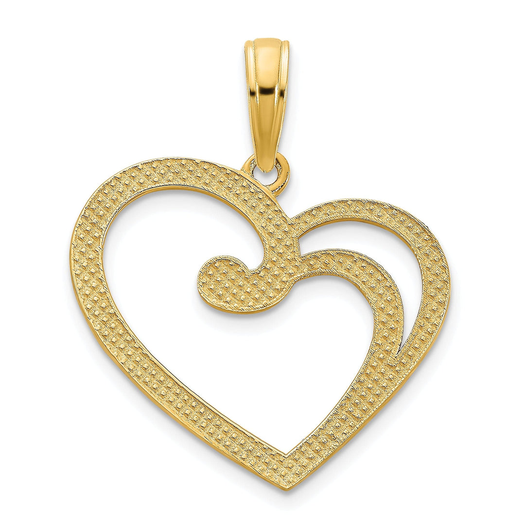 Lovely Rita's Charms & Pendants 14k Yellow Gold Fancy Open Heart Pendant