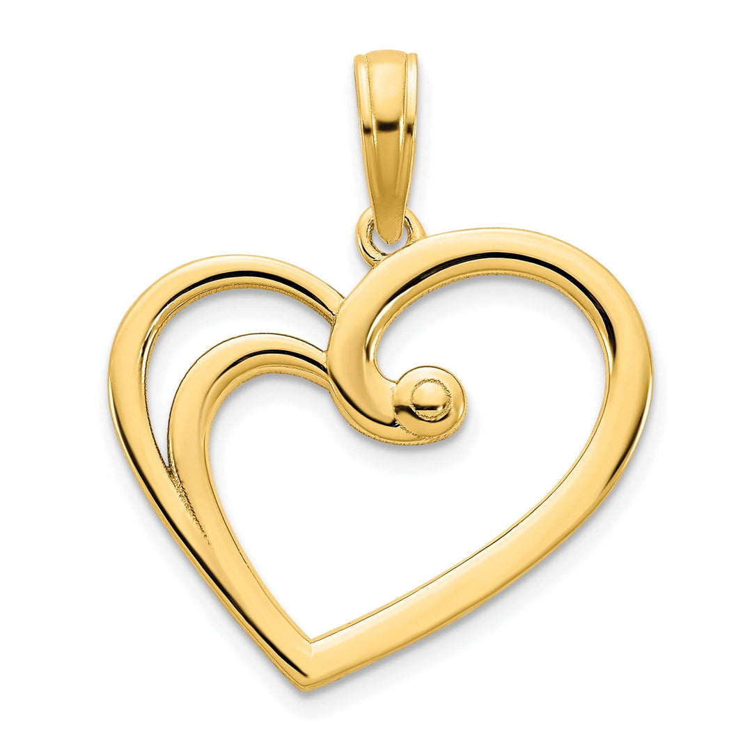 Lovely Rita's Charms & Pendants 14k Yellow Gold Fancy Open Heart Pendant