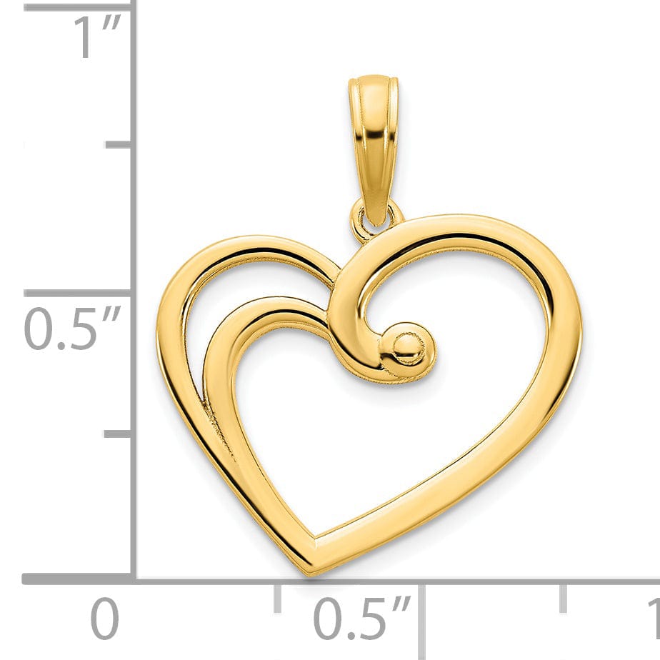 Lovely Rita's Charms & Pendants 14k Yellow Gold Fancy Open Heart Pendant
