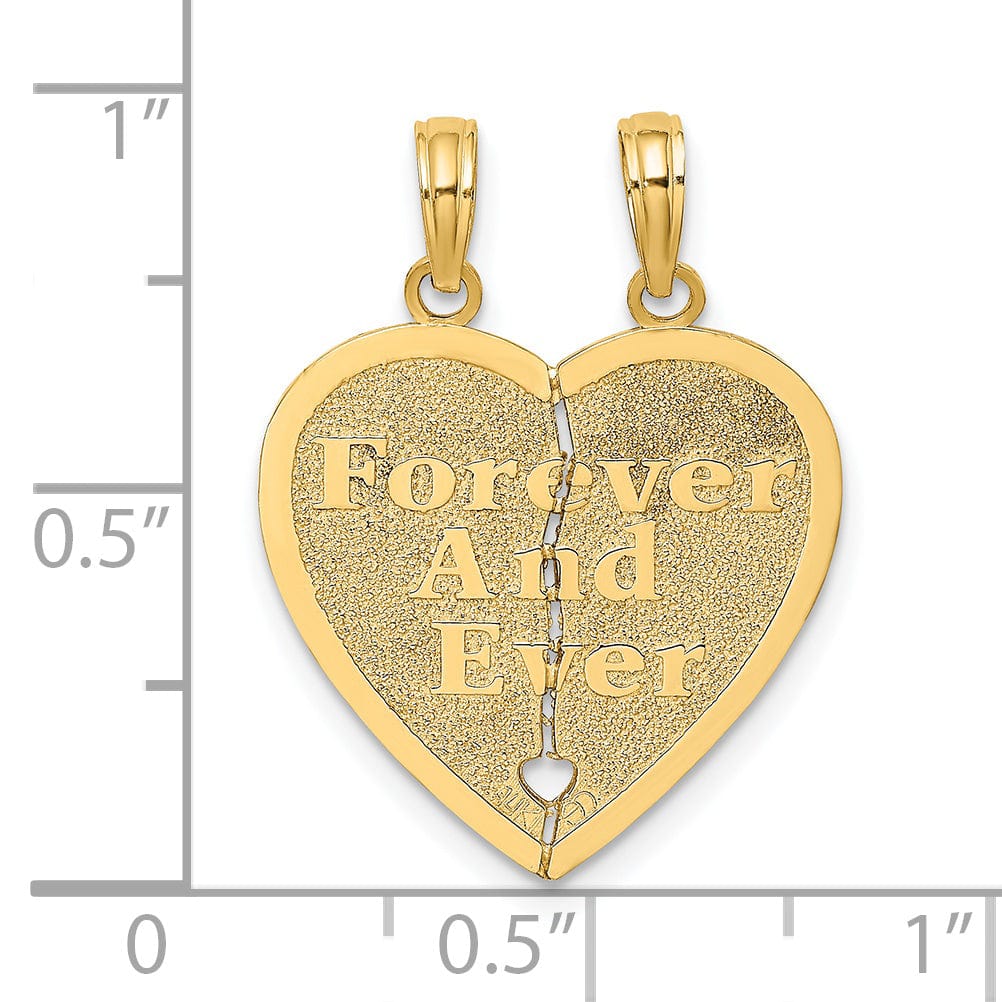 Lovely Rita's Charms & Pendants 14k Yellow Gold FOREVER AND EVER Break-Apart Heart Charm Pendant