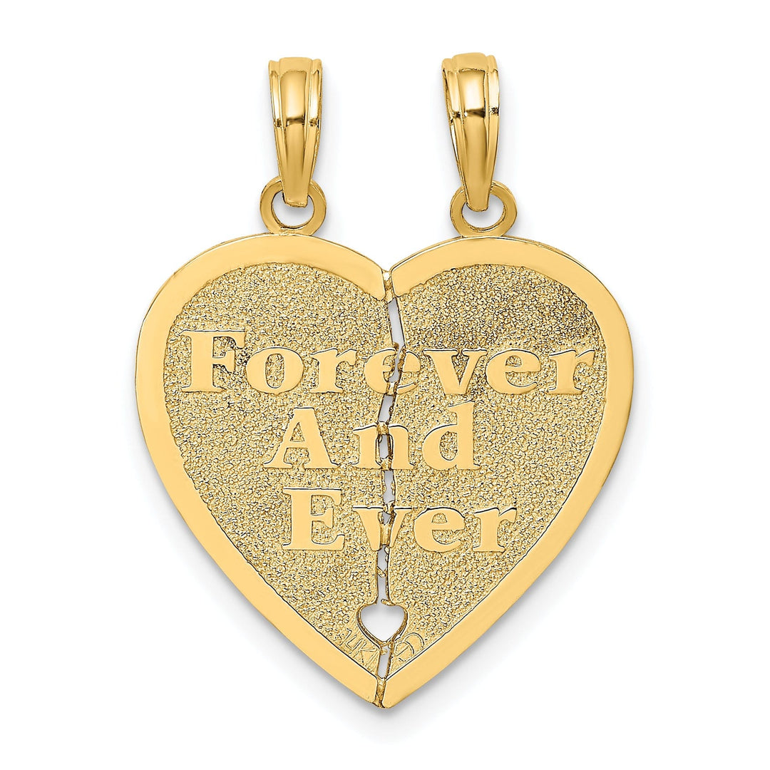 Lovely Rita's Charms & Pendants 14k Yellow Gold FOREVER AND EVER Break-Apart Heart Charm Pendant