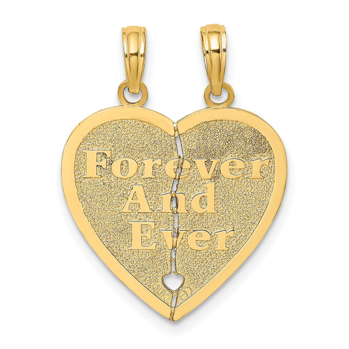 Lovely Rita's Charms & Pendants 14k Yellow Gold FOREVER AND EVER Break-Apart Heart Charm Pendant