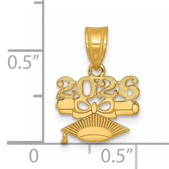 Lovely Rita's Charms & Pendants 14K Yellow Gold Graduation Cap and Diploma 2026 Charm