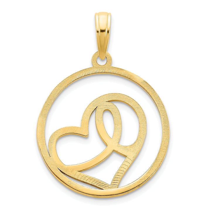 Lovely Rita's Charms & Pendants 14k Yellow Gold Heart Circle Design Pendant