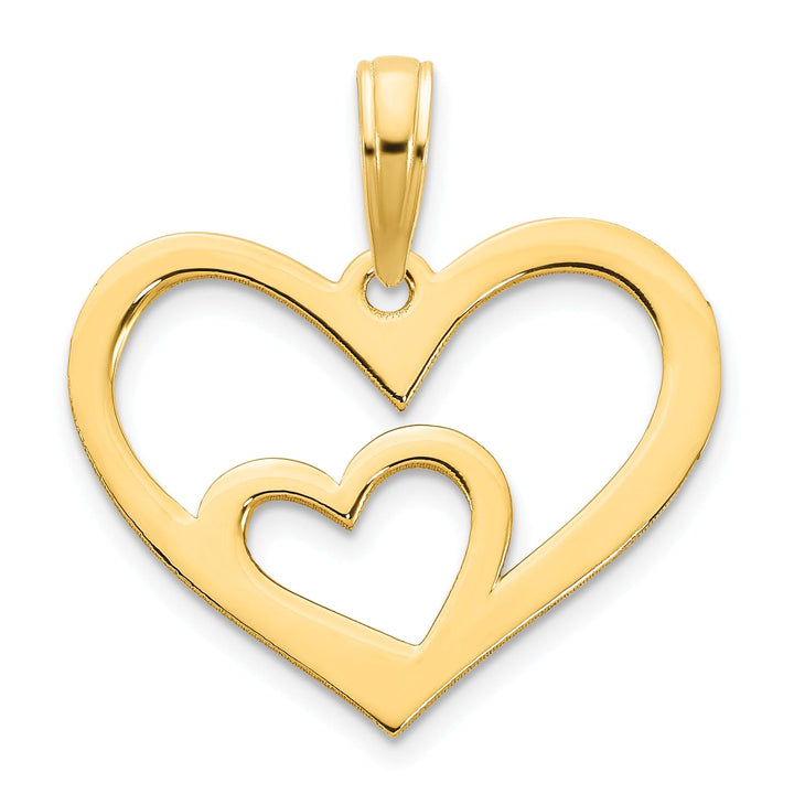 Lovely Rita's Charms & Pendants 14k Yellow Gold Heart in a Heart Pendant