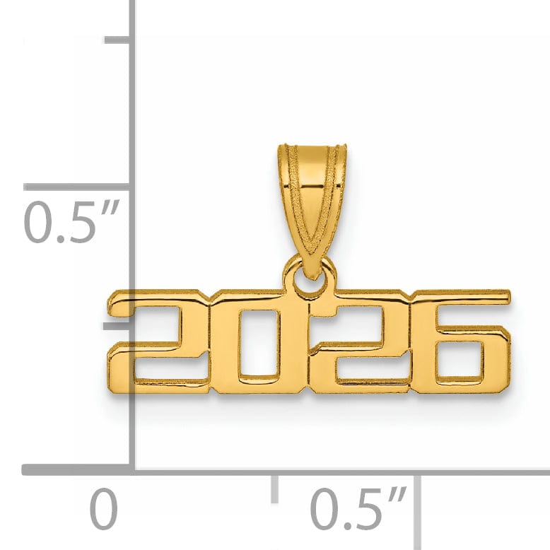 Lovely Rita's Charms & Pendants 14k Yellow Gold  Horizontal Design Class Of 2026 Charm