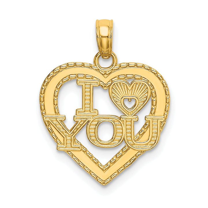 Lovely Rita's Charms & Pendants 14k Yellow Gold I HEART YOU Pendant Design