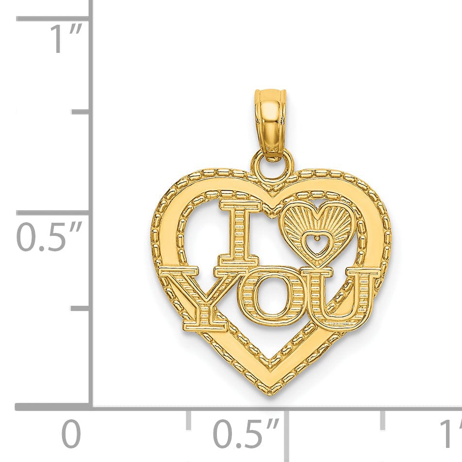 Lovely Rita's Charms & Pendants 14k Yellow Gold I HEART YOU Pendant Design