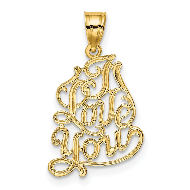 Lovely Rita's Charms & Pendants 14k Yellow Gold I LOVE YOU Script Pendant