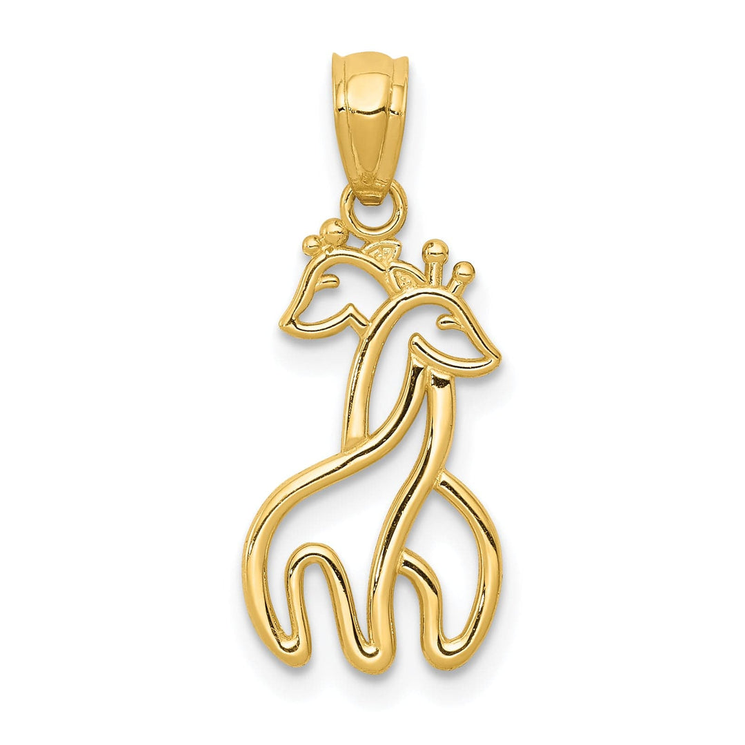 Lovely Rita's Charms & Pendants 14K Yellow Gold Interlocking Giraffes Design Pendant