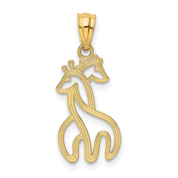 Lovely Rita's Charms & Pendants 14K Yellow Gold Interlocking Giraffes Design Pendant
