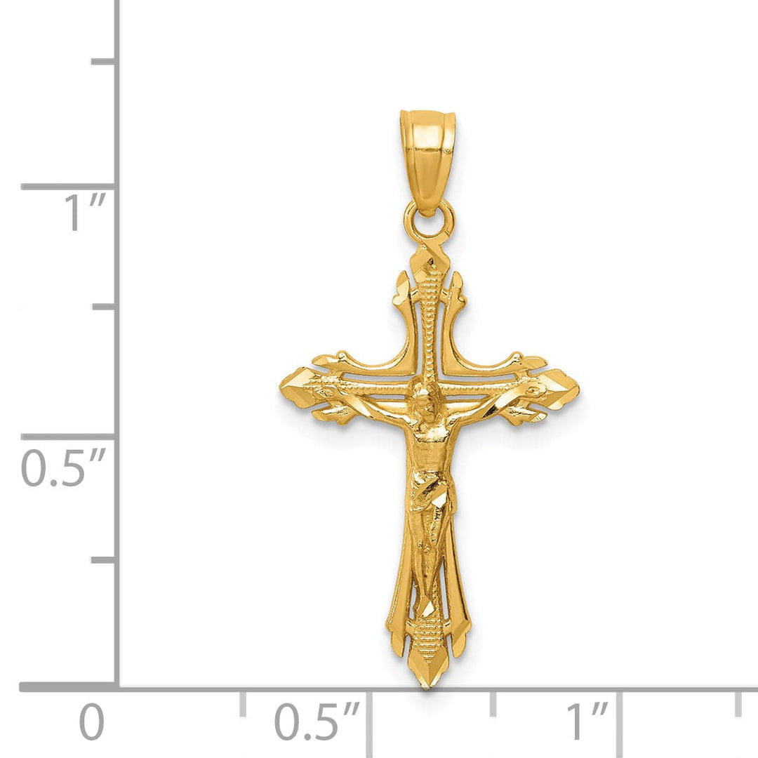 Lovely Rita's Charms & Pendants 14K Yellow Gold Intricate D.C Crucifix Cross Pendant