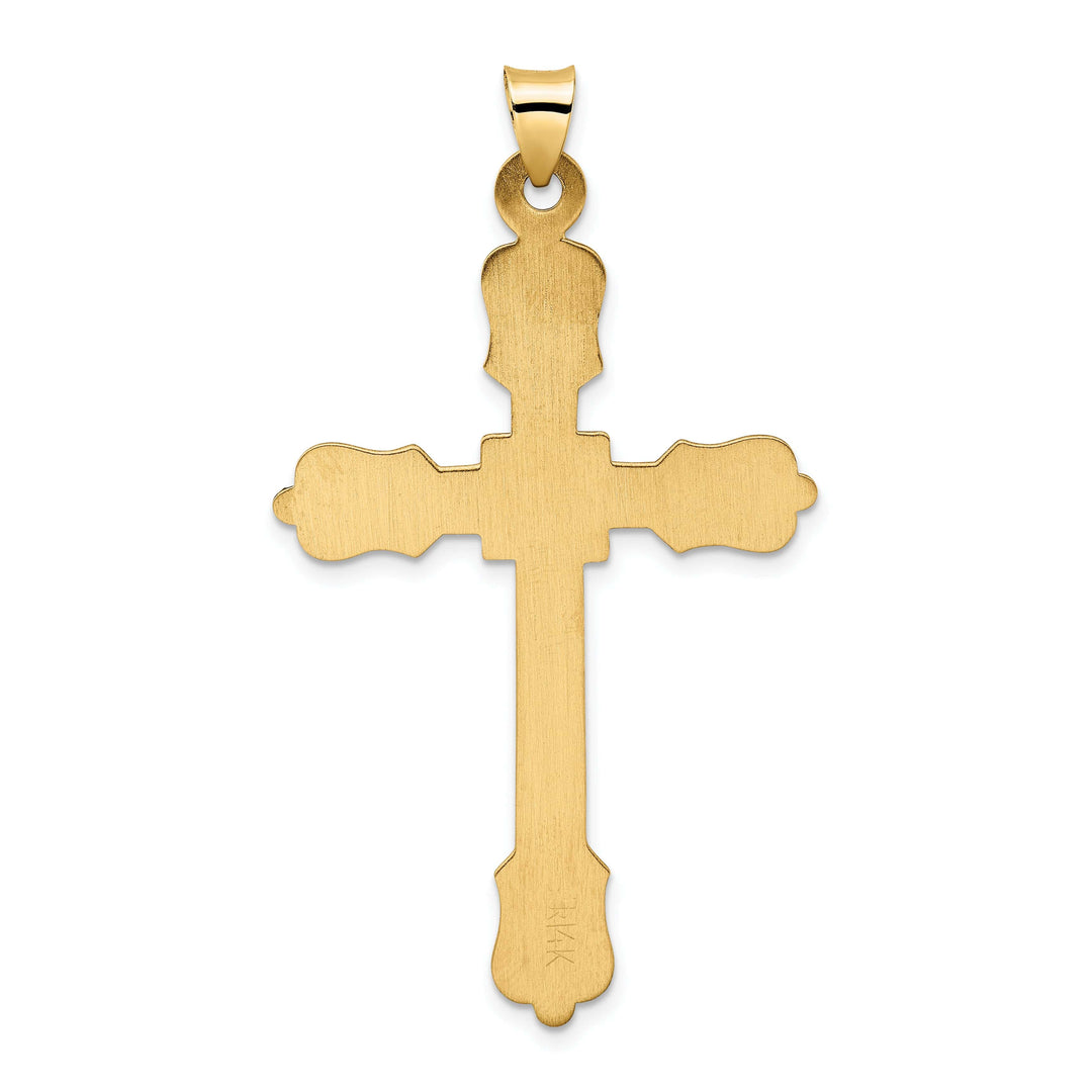 Lovely Rita's Charms & Pendants 14K Yellow Gold Intricate Diamond Pattern Filigree Cross Pendant