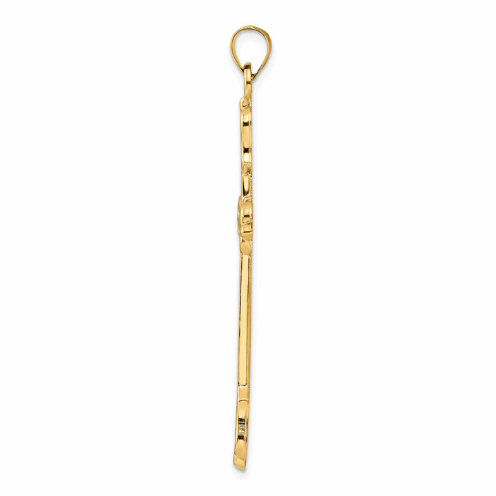 Lovely Rita's Charms & Pendants 14K Yellow Gold Intricate Diamond Pattern Filigree Cross Pendant