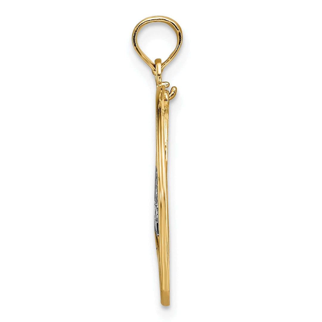 Lovely Rita's Charms & Pendants 14k Yellow Gold LIVE LOVE LAUGH Heart Dangling In Circle Pendant