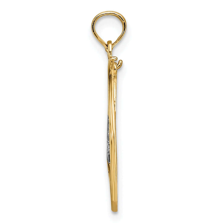 Lovely Rita's Charms & Pendants 14k Yellow Gold LIVE LOVE LAUGH Heart Dangling In Circle Pendant