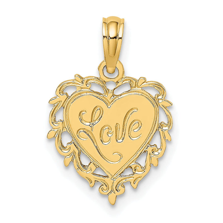 Lovely Rita's Charms & Pendants 14k Yellow Gold Love In Heart Pendant