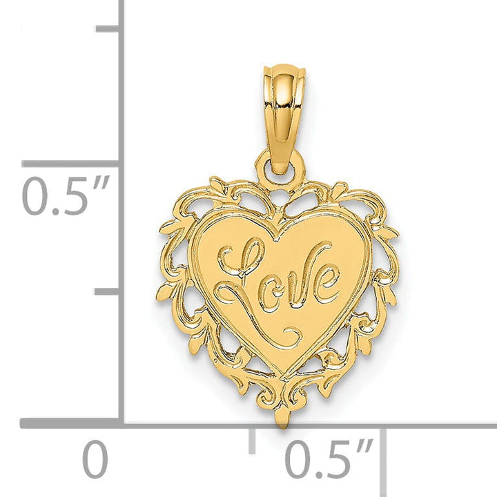 Lovely Rita's Charms & Pendants 14k Yellow Gold Love In Heart Pendant