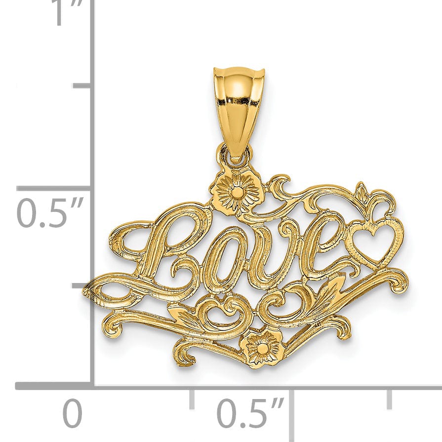 Lovely Rita's Charms & Pendants 14k Yellow Gold LOVE with Heart Pendant