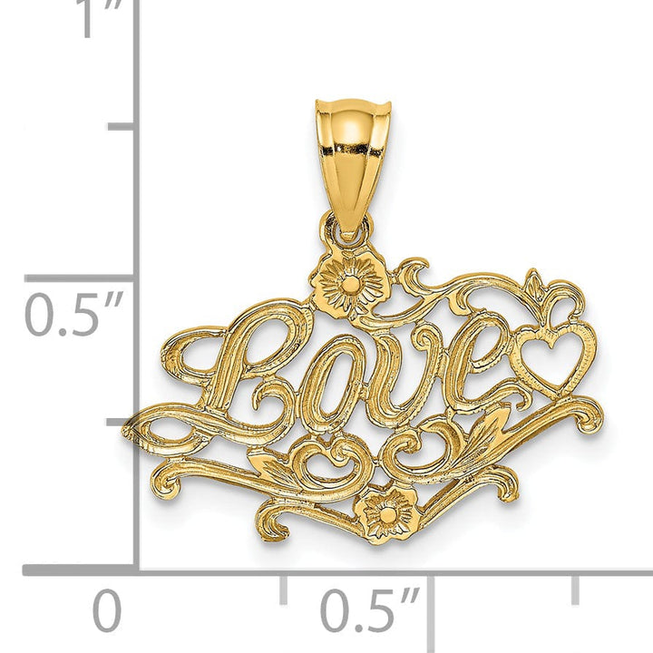 Lovely Rita's Charms & Pendants 14k Yellow Gold LOVE with Heart Pendant