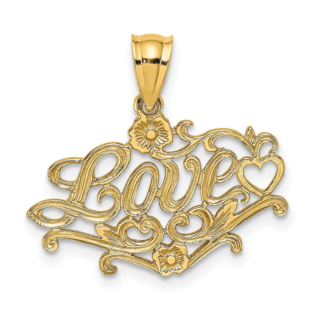Lovely Rita's Charms & Pendants 14k Yellow Gold LOVE with Heart Pendant