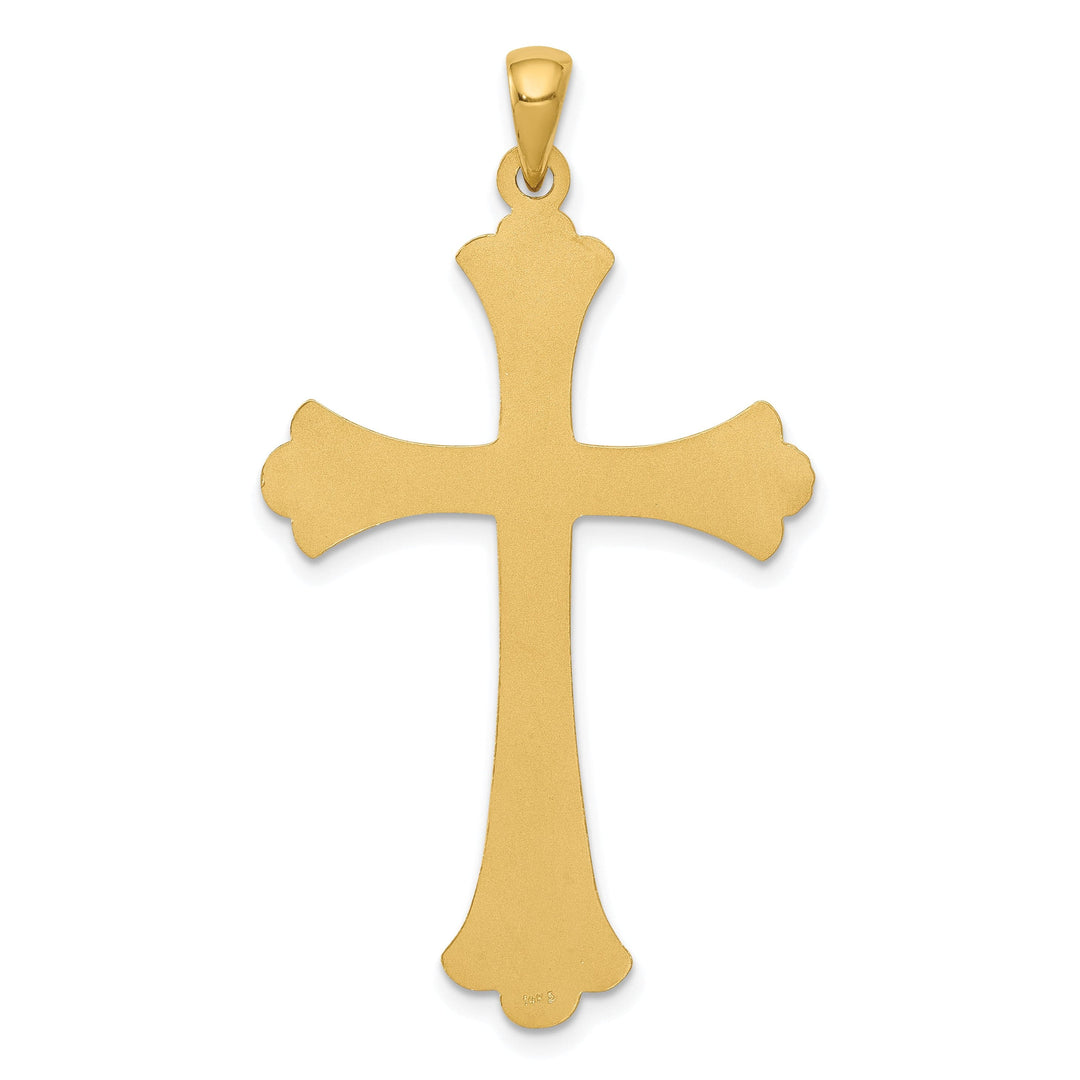 Lovely Rita's Charms & Pendants 14K Yellow Gold Modern Fleur de Lis Cross Pendant