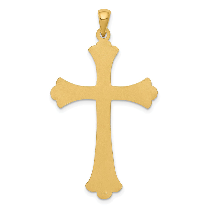 Lovely Rita's Charms & Pendants 14K Yellow Gold Modern Fleur de Lis Cross Pendant