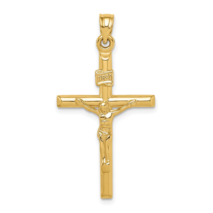 Lovely Rita's Charms & Pendants 14K Yellow Gold Modern Hollow INRI Cross Pendant