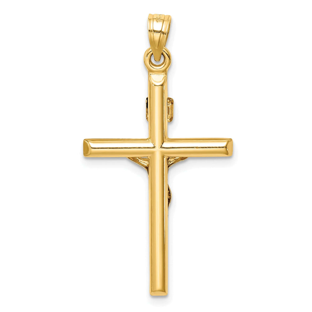 Lovely Rita's Charms & Pendants 14K Yellow Gold Modern Hollow INRI Cross Pendant
