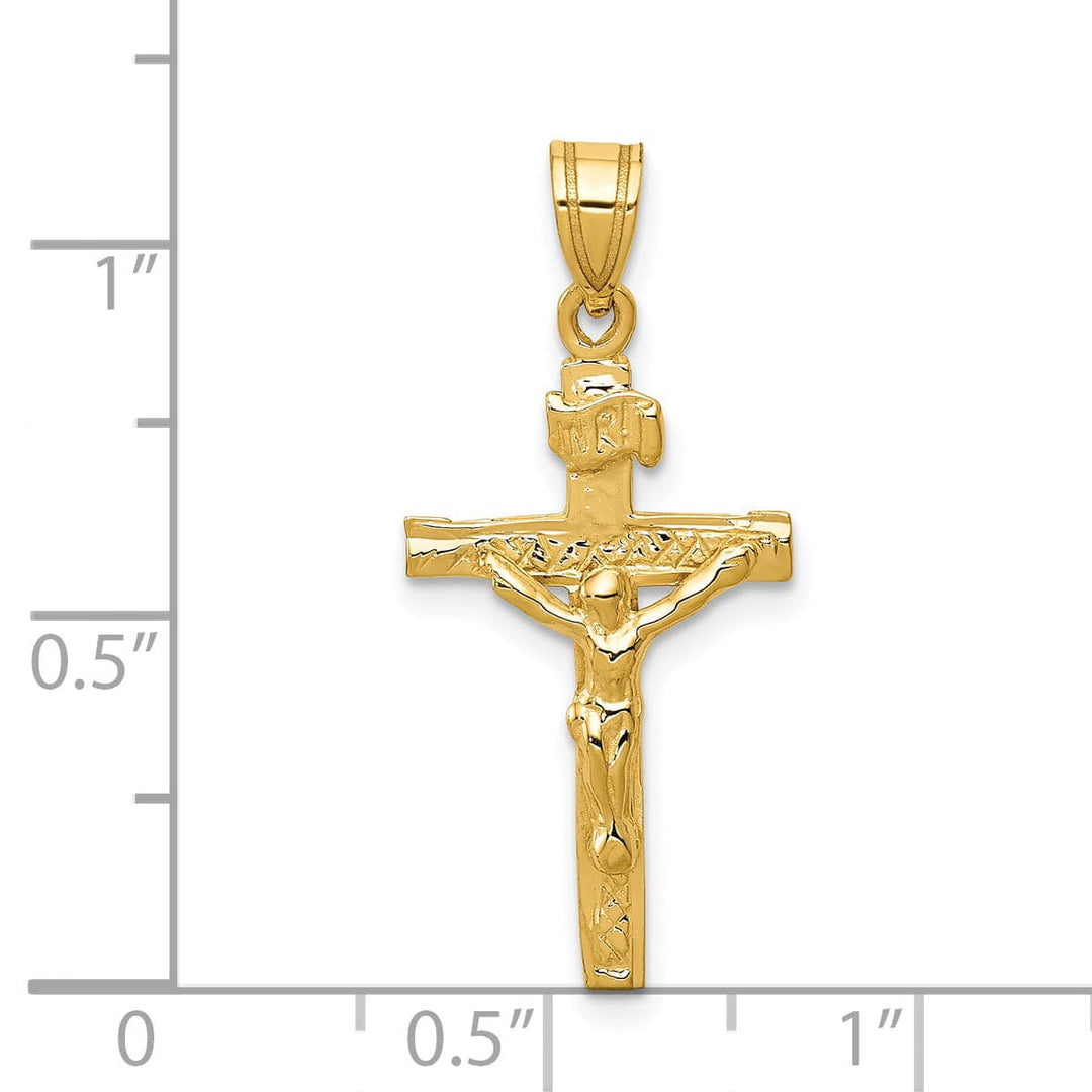 Lovely Rita's Charms & Pendants 14K Yellow Gold Modern INRI Cross Pendant