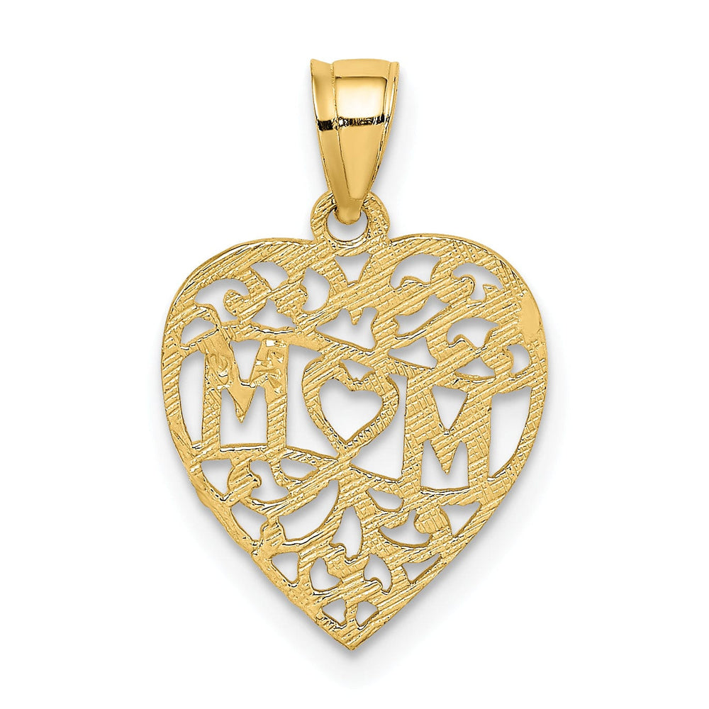 Lovely Rita's Charms & Pendants 14k Yellow Gold MOM in Heart Charm Pendant