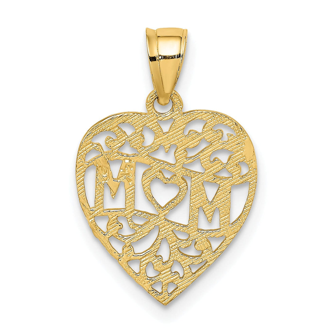Lovely Rita's Charms & Pendants 14k Yellow Gold MOM in Heart Charm Pendant