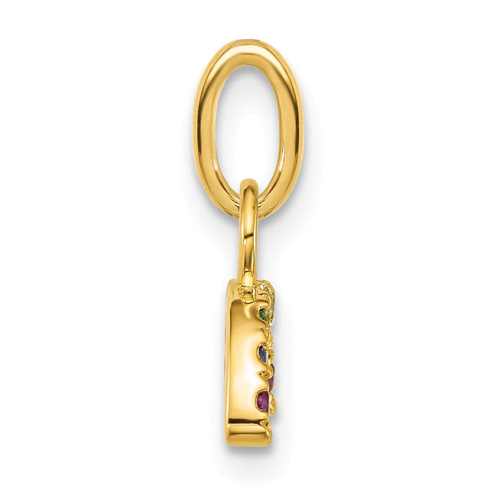 Lovely Rita's Charms & Pendants 14K Yellow Gold Multi-Color C.Z Double Rainbow Pendant