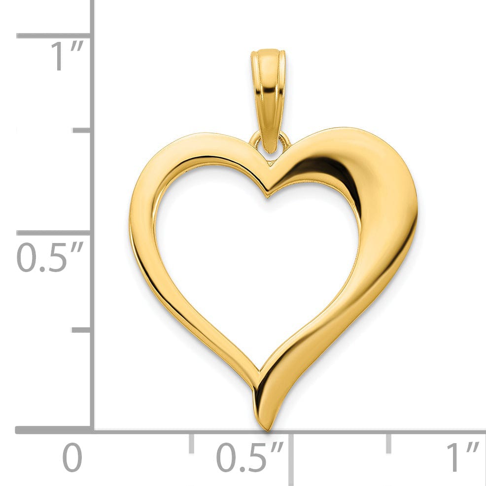 Lovely Rita's Charms & Pendants 14k Yellow Gold Open Heart Design Pendant