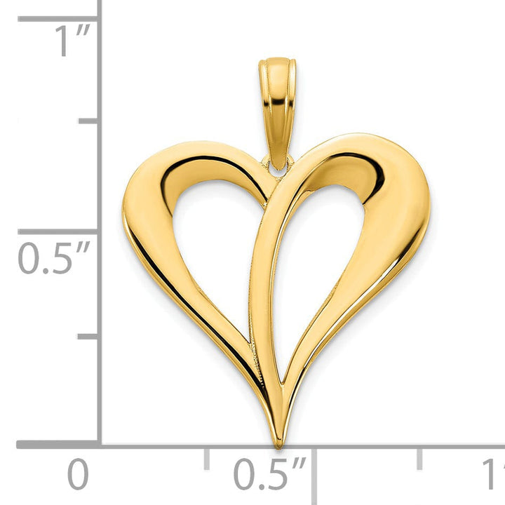 Lovely Rita's Charms & Pendants 14k Yellow Gold Open Heart Pendant