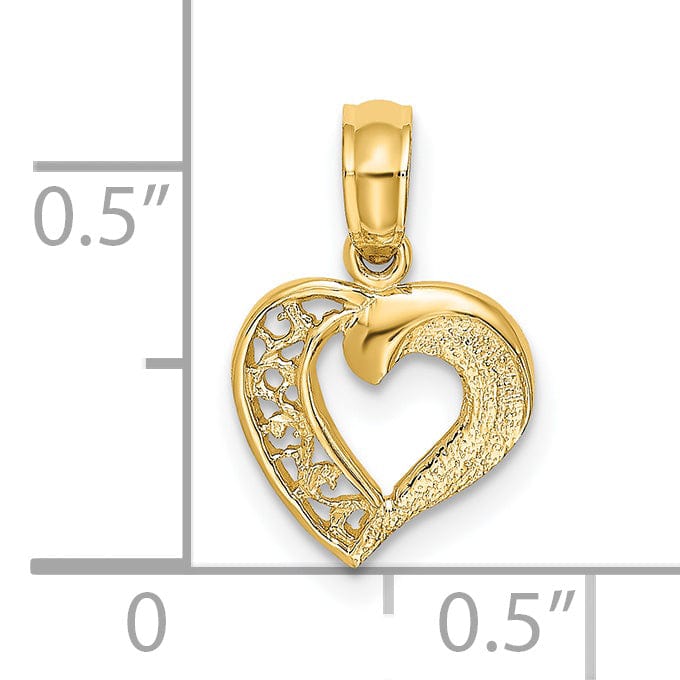 Lovely Rita's Charms & Pendants 14k Yellow Gold Open Mini Heart Pendant