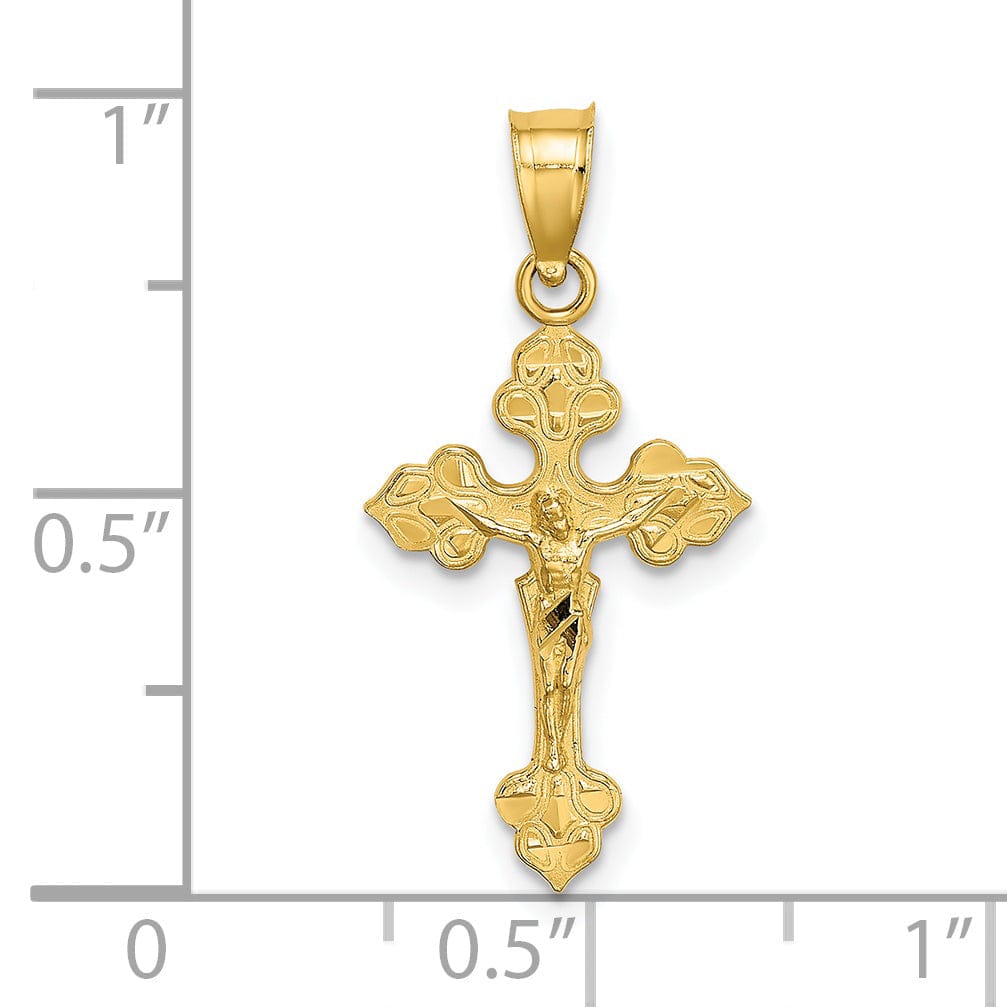 Lovely Rita's Charms & Pendants 14K Yellow Gold Ornate Fancy Tips Crucifix Cross Pendant