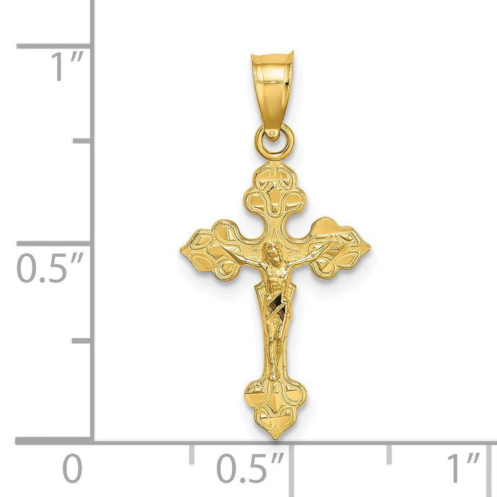 Lovely Rita's Charms & Pendants 14K Yellow Gold Ornate Fancy Tips Crucifix Cross Pendant