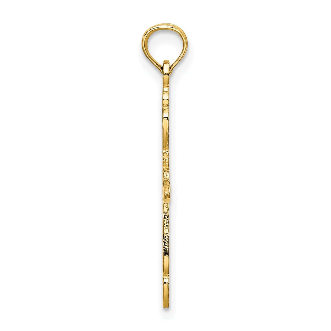 Lovely Rita's Charms & Pendants 14K Yellow Gold Ornate Polished & Cut-Out Filigree Cross Pendant