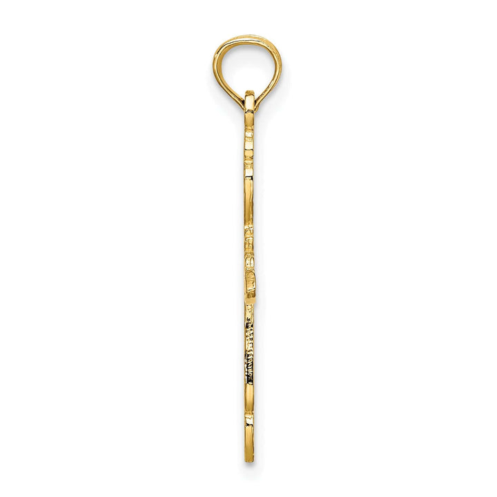 Lovely Rita's Charms & Pendants 14K Yellow Gold Ornate Polished & Cut-Out Filigree Cross Pendant