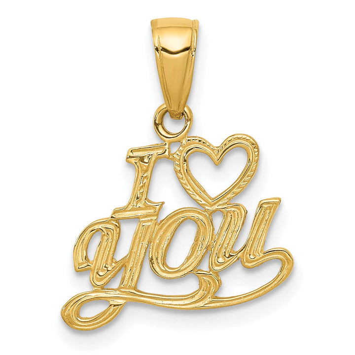 Lovely Rita's Charms & Pendants 14k Yellow Gold Polished and Textured I HEART YOU Pendant
